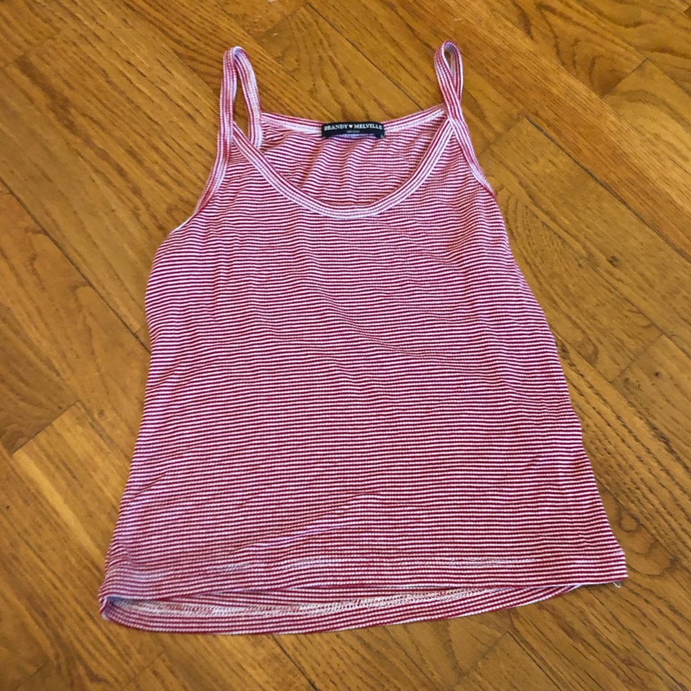 Red and white stripped tank top
